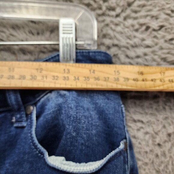 Chicos Jeans Womens 1 US 8 Blue Girlfriend Slim Leg Ankle Stretch Patchwork - Picture 4 of 14